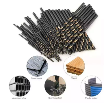 Popular Black and Gold Finish Drill Bit HSS twist drill bits with Metal Indexed Storage Case for metal stainless steel