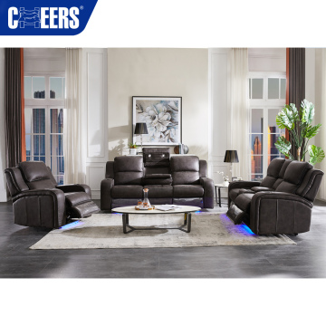 MANWAH CHEERS 3-2-1 Electric Fabric Power Headrest Recliner Sectional Sofa Set: Enhancing Comfort with Convenience in Your Living Room