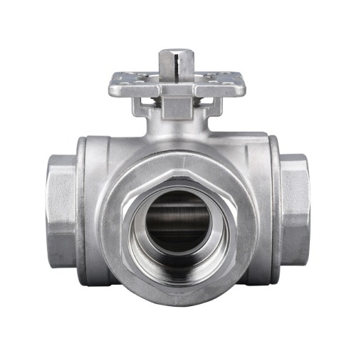 T-shaped three-way threaded ball valves