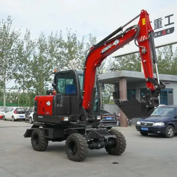 Rhinoceros 5 ton 6 ton 7 ton 8ton 9 ton 10ton 12ton wheel excavator XINIU compact hydraulic excavator for Kyrgyzstan sale