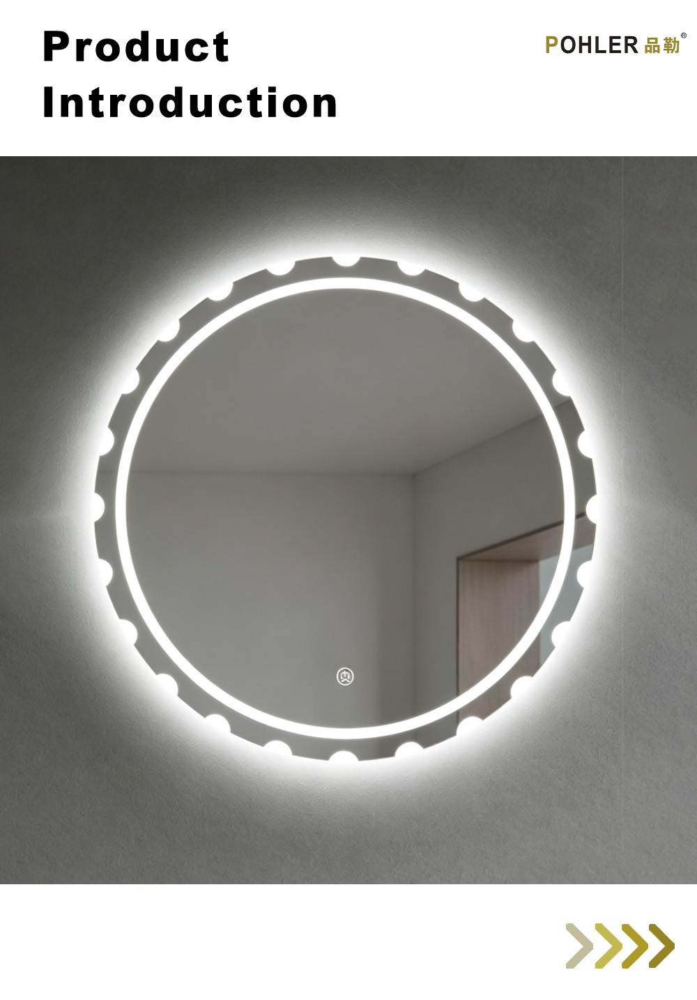 D034 Gear Edge Round LED Mirror X