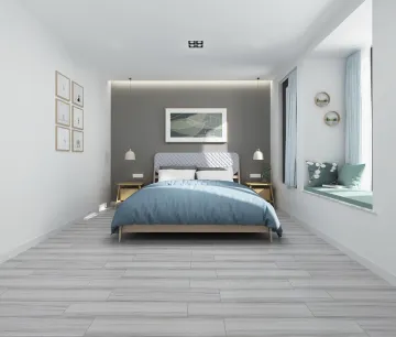 Gray Non-Slip Wooden Effect Ceramic Floor Tile for Hotels