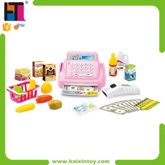 Plastic Pretend Market Toy Kids Play Electronic Supermarket Play Set