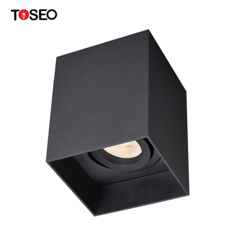 Modern Custom-Made Toseo Aluminum Square Downlight Housing in Pure Black and White with GU10 LED Bulbs - 50000 Hours Lifespan