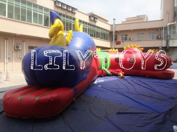 Giant Blue Cock Pvc Inflatable Tunnels Obstacle For Inflatable Bouncer