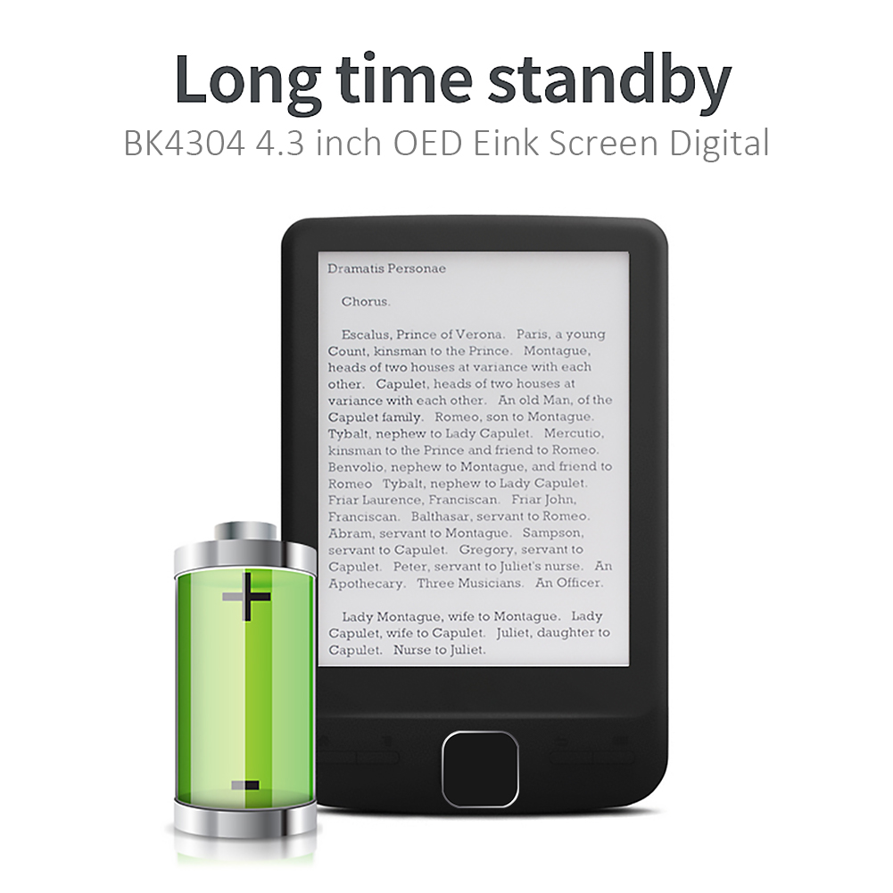 4.3 inch E-Book Reader BK4304 OED Eink Screen Digital Smart Ebook Reader 4GB/8GB/16GB Extracurricular reading and review e-book