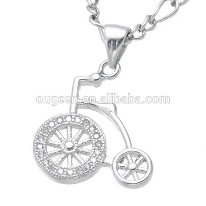 latest souvenir necklace imitation silver wheelchair necklace