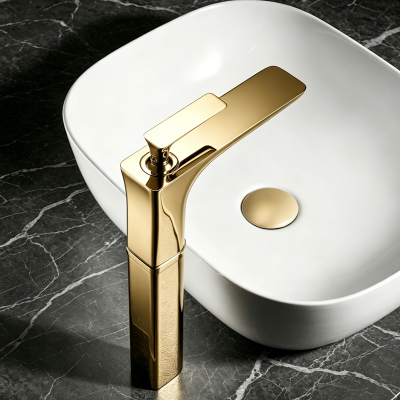 brushed brass taps bathroom