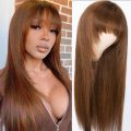 # 4 4 chocolate brown wigo brown pẹlu awọn bangs