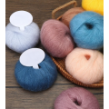 OEM/ODM Luxo NM 12/1 33% Super Kid Mohair Lã Misturada Fio Tingido Macio Fofo Mão Quente Tricô 30G/Ball Anti-Pilling