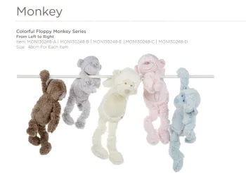 Colorful Floppy Long Hangs Monkey Plush Toy 38CM