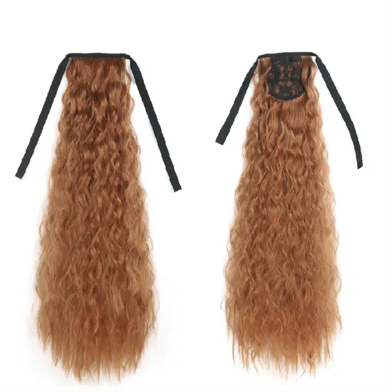 Natural Indian Virgin Cheveux Afro Kinky Curly Hair Ponytail Real Bandage Clips Ponytails Synthetic Hair Extensions Wrap Around