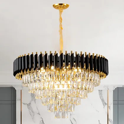 Hong Kong Style Light Luxury Chandelier Crystal Lamp