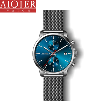 Sapphire date classic chronograph quartz sport watch