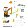 1.2 T mini digger with accessoires rhnoceros XN12 excavator
