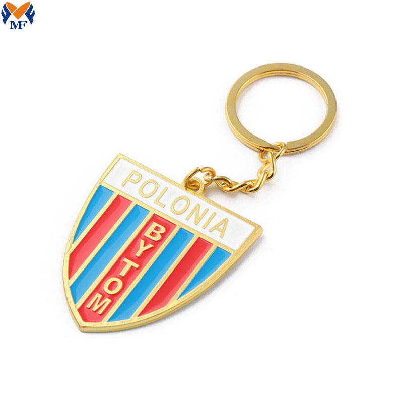 Gift Metal Brass Gold Enamel Keychain