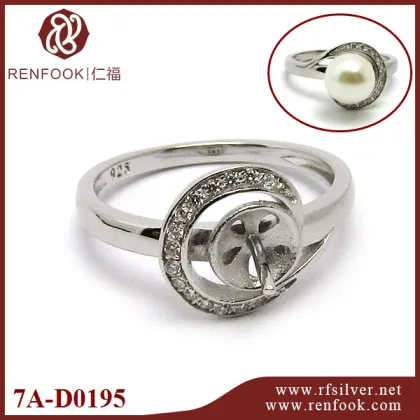 Antique silver rings jewellery pearl diamond engagement ring