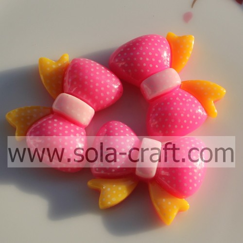 Colorful Acrylic Solid Bowtie Resin Beads for Hair Decoration for Girls