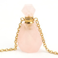 Charme de garrafa de perfume de pedras preciosas com quartzo rosa