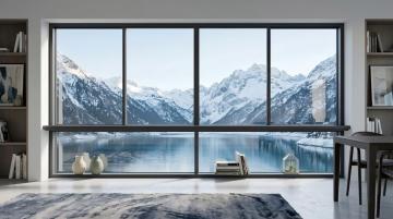 Panoramic Aluminum 4 Panel Sliding Window