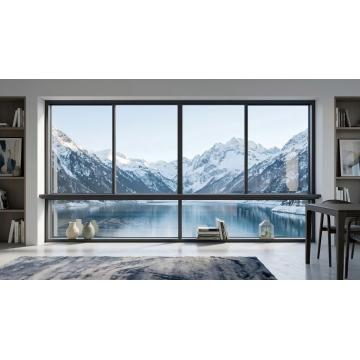 Janela deslizante panorâmica de alumínio com 4 painéis Série Jazz