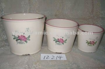 Imitation enamel ceramic flower pot