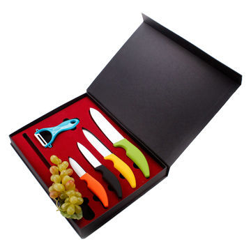 5pcs colorful ceramic knife sets with PP handle in gift boxNew