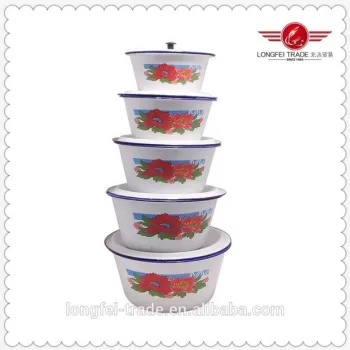 Enamel Soup Finger Bowl with Lid