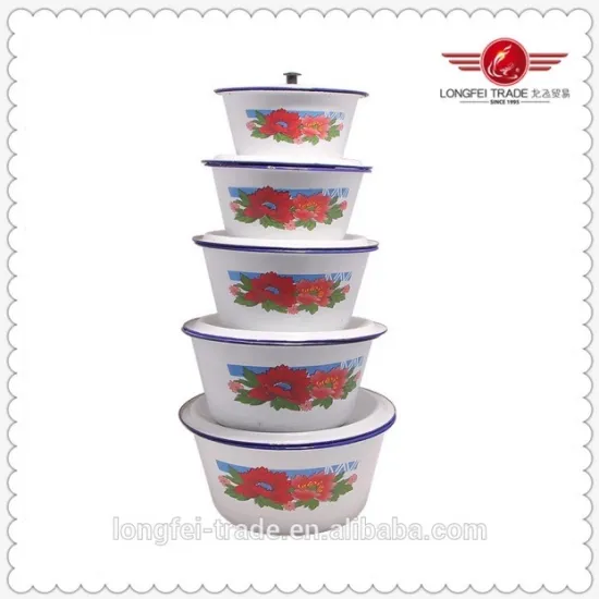 Enamel Soup Finger Bowl with Lid