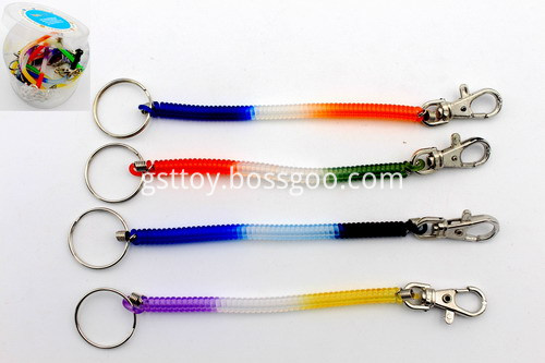 Tri-color Spring Coil Keychain