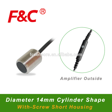 F3C-14WSM04 Series, M14 Proximity Sensor, Amplifier Outside, Short Length Housing, Sensing Range 4mm Proximity Sensor.