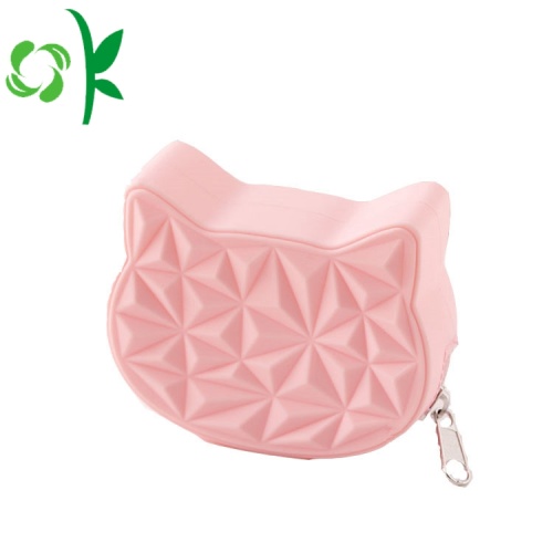 Custom Design Silicone Cat Head Purse Coin Wallet