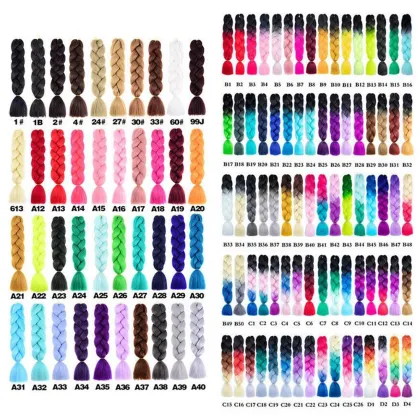 Wholesale Synthetic Braiding Single colorJumbo Braiding Hair Extensions Braiding Hair 24 Inch Synthetic Hair for Women