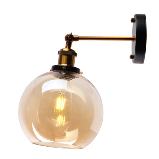 wall lamp brass color iron and glass hotel