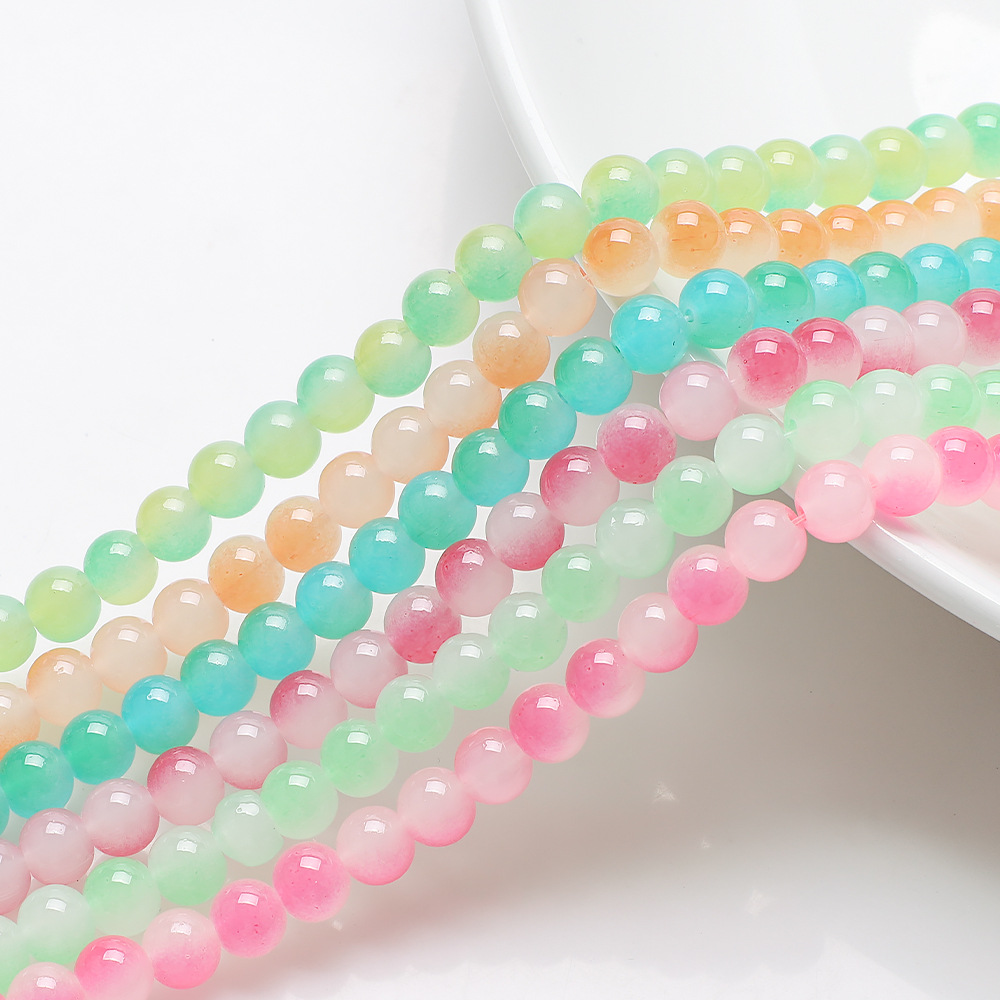 STRUNG BEADS IMITATION JADE Glass Beads 8MM 25pcs