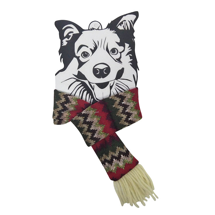 Christmas dog knit scarf 2