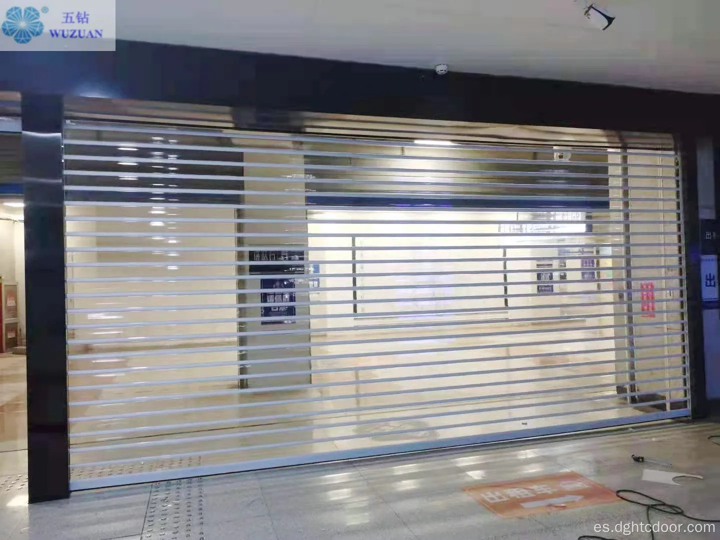 Puertas comerciales de rodillos transparentes de tiras de policarbonato