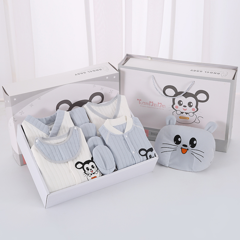 Newborn Baby Cartoon Outfits (23/21 Pcs/set) Pillow Infant Underwear Set Cotton Clothing Suit for Children