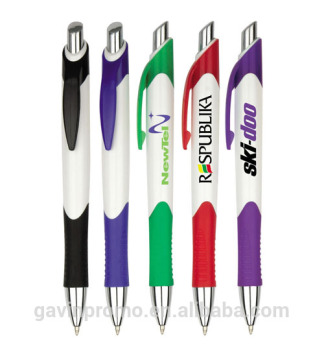 Plastic writing instrument with customer logo imprint