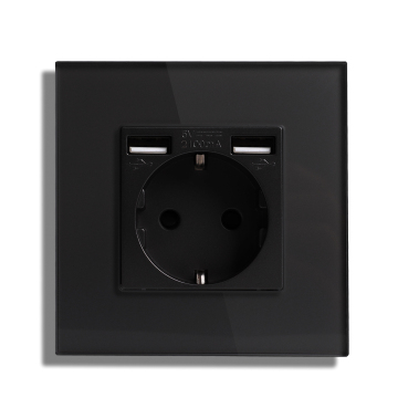 Bingoelec European 16A French Socket with Dual USB A+A Port 2.1A EU USB Socket