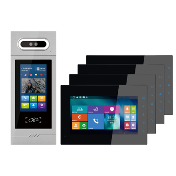 TCP/IP Video Doorphone System with 4 Apartment Kit, 1080P 7-inch Touch Screen and Cat5e Cable Compatibility