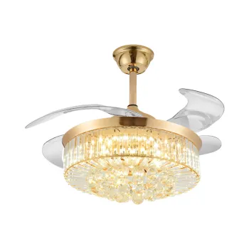 Luxury LED Chandelier Ceiling Fan with Retractable Blades