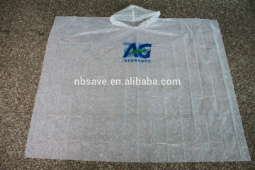 Custom promotional 0.03mm PE Einweg-Poncho Regenmantel