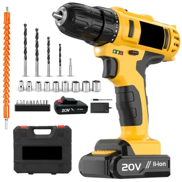 20V Cordless Drill Set with Brushed Motor
