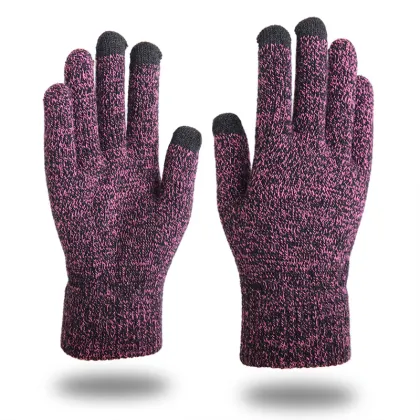 Custom Logo Acrylic Knitted Mittens with Touch Screen Gloves