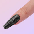 Matte Black False Nails Visible Trails of spiral