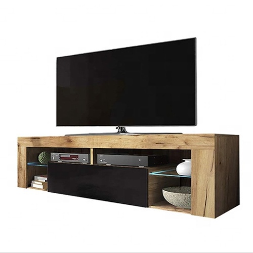 Глянцевая деревянная светодиодная подставка под телевизор с УФ-подсветкой