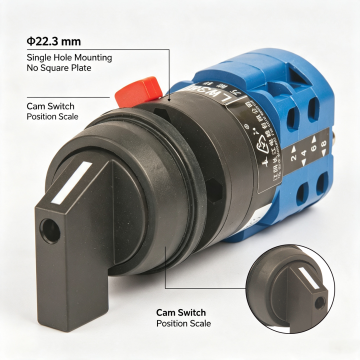 LW38D Single-hole Non-plate Cam Switch