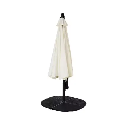 White Cantilevered Umbrella Sombrilla Blanca