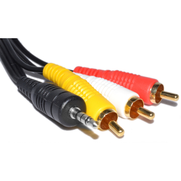 TV Audio AV Cable with Red White Yellow Gold-Plated Connectors